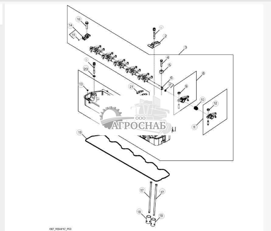 4907 Клап. коромысловалтолкательшток толк. 